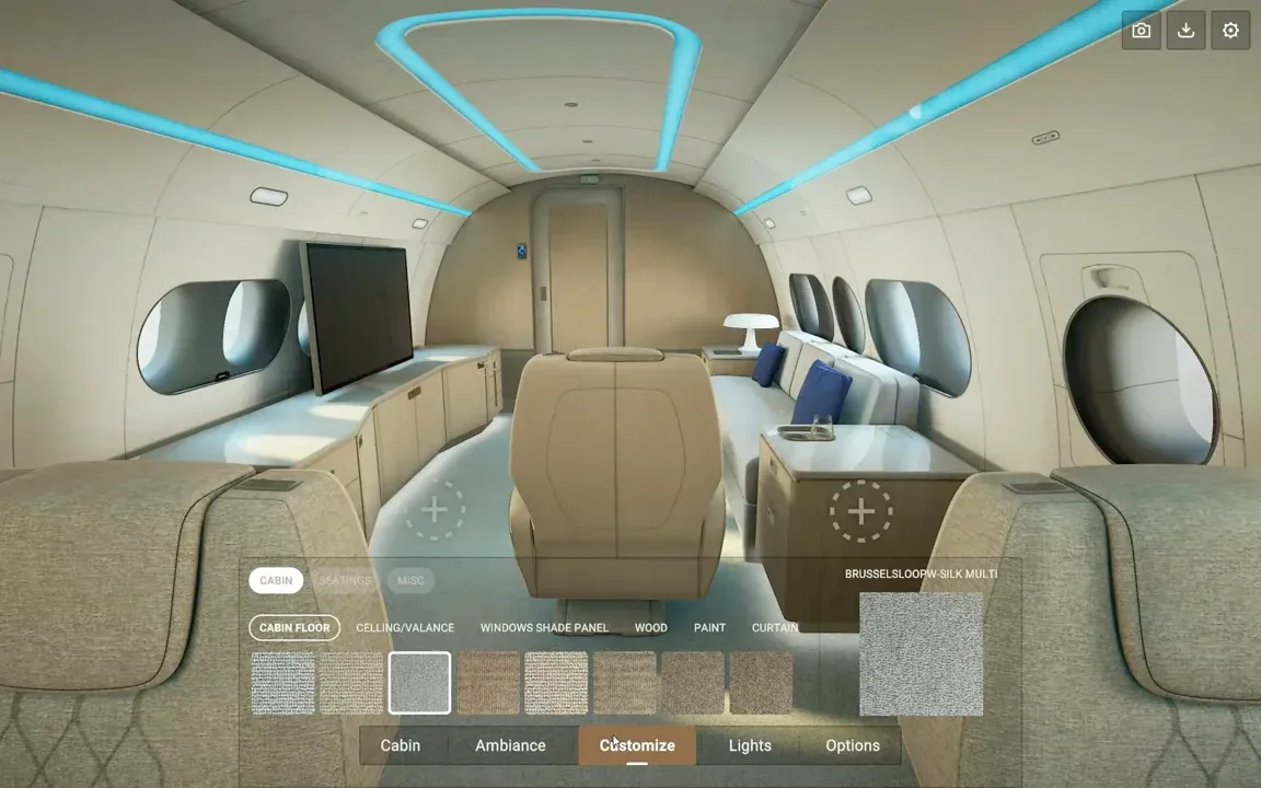 VR cabin configurator interior