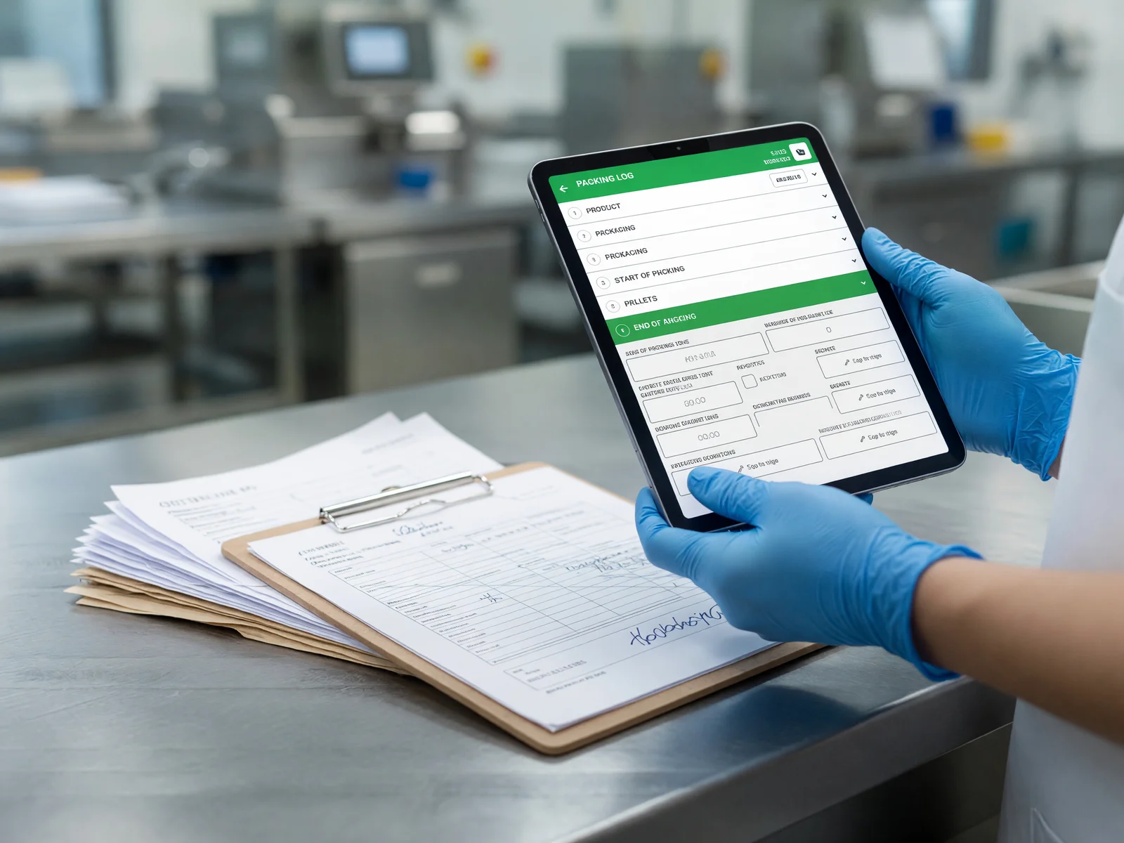 Digitising a paper packing log onto a tablet in the field